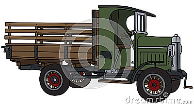 The vintage green truck Vector Illustration