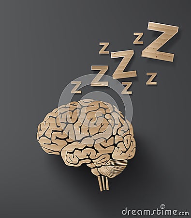 Vectorof sleep concept with brain. Vector Illustration