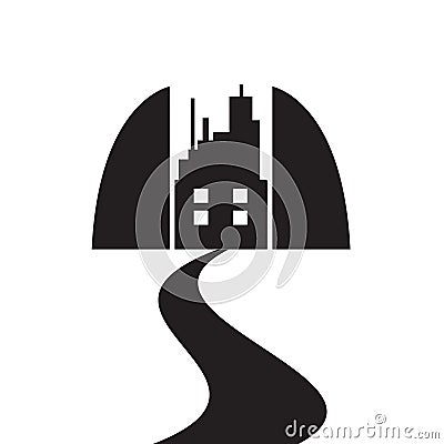 Vectors building black and white on white background Vector Illustration