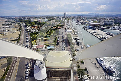 Veduta di Rimini in Italia dall`alto Stock Photo
