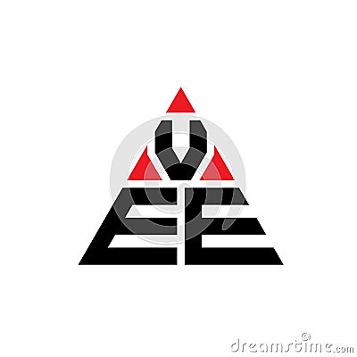 VEE triangle letter logo design with triangle shape. VEE triangle logo design monogram. VEE triangle vector logo template with red Vector Illustration