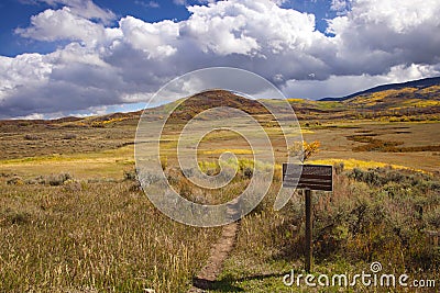 Vega Lake Autumn Path Stock Photo