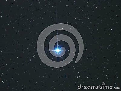 Night sky stars Vega star in Lira constellation Stock Photo
