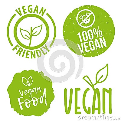 Vegan Badges. Can be used for packaging Design Vector Illustration