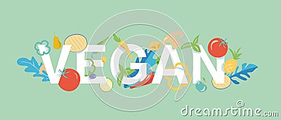 vegan banner tamplate Vector Illustration