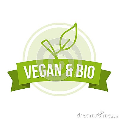 Vegan and Bio green Badge - Eps10 Vector. Vector Illustration