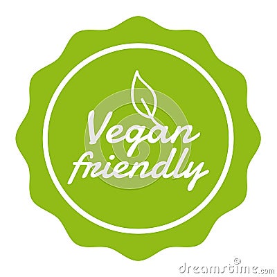 Vegan Button Vegan Friendly Badge Stock Photo