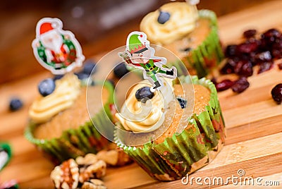 Vegan Christmas Cupcake Stock Photo