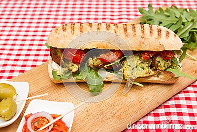 Vegan falafel sandwiches Stock Photo