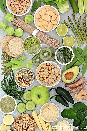 Plant Based Vegan Food for a Healthy Planet Stock Photo