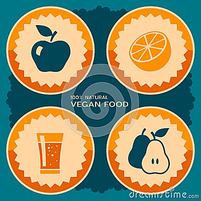 Vegan food poster design Vector Illustration