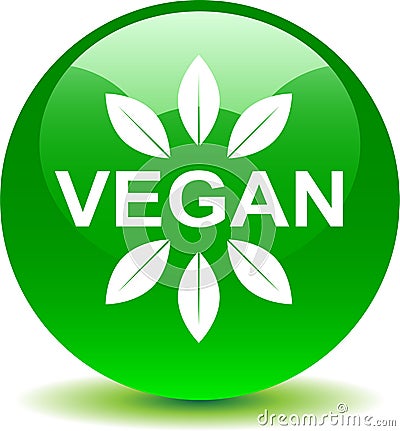 Vegan food seal button logo Vector Illustration