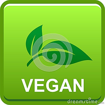 Vegan seal button logo Vector Illustration