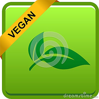 Vegan seal button logo Vector Illustration