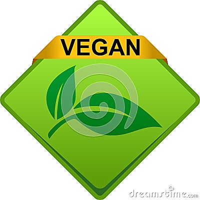 Vegan seal button logo Vector Illustration