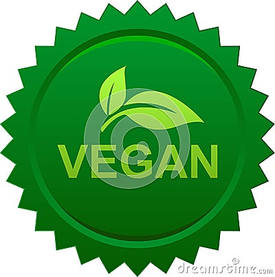 Vegan food seal stamp logo Vector Illustration