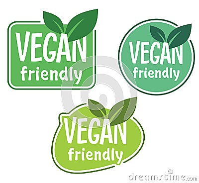 Vegan Friendly - food labeling for vegetarians Vector Illustration