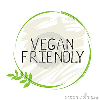 Vegan friendly label and high quality product badges. Bio Home made food Organic product Pure healthy Eco food organic Vector Illustration