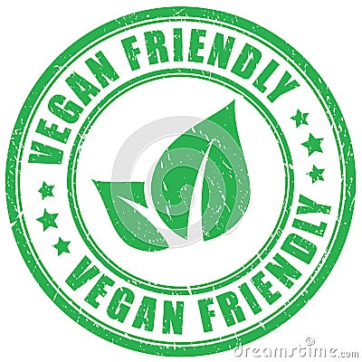 Vegan friendly rubber stamp Vector Illustration