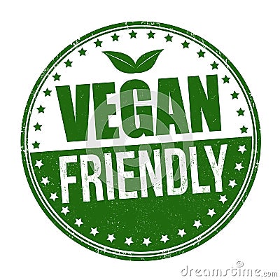 Vegan friendly sign or stamp Vector Illustration