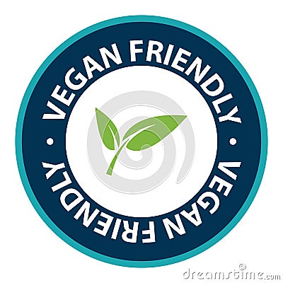 vegan friendly stamp on white Stock Photo