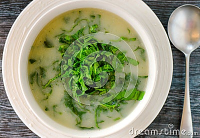 Vegan glutenfree Potato leek soup Stock Photo