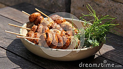 Vegan grill sticks Stock Photo