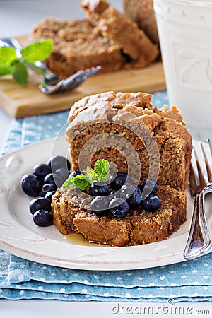 Vegan healthy apple carrot sweet bread Stock Photo