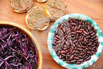 Vegan , healthy food: red beans pate for a healthy lunch Stock Photo