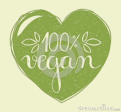 Vegan heart Vector Illustration