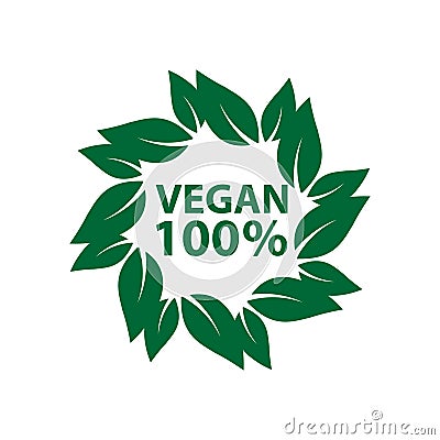 vegan icon bio ecology organic,logos label tag green leaf Vector Illustration