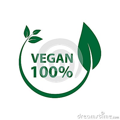 vegan icon bio ecology organic,logos label tag green leaf Vector Illustration