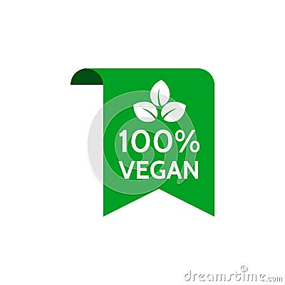 Vegan labels. Vegetarian 100 percent tags. Vector veggie tags for healthy product market or opganic shop. Vector Illustration