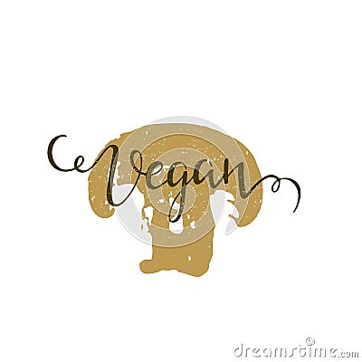 Vegan lettering illustrations Vector Illustration