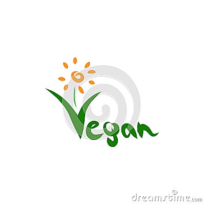 Vegan logo vector Vector Illustration