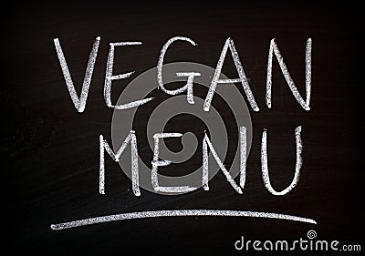 Vegan Menu Blackboard Sign Stock Photo