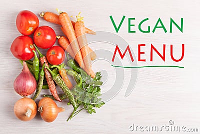 Vegan Menu Concept Stock Photo