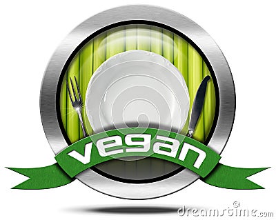 Vegan - Metal Icon Stock Photo