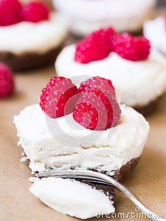 Vegan mini cheesecakes Stock Photo