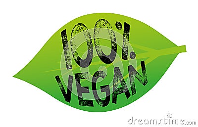 100% Vegan Vector Illustration
