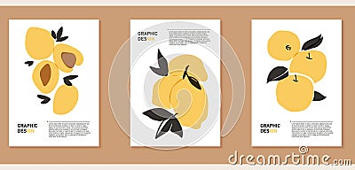 Vegan posters for grocery advertising, social media, cover design, web. Vector Illustration