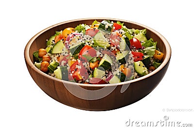 Vegan Quinoa Salad On Isolated Background Stock Photo