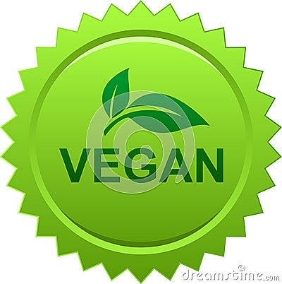 Vegan seal stamp logo Vector Illustration