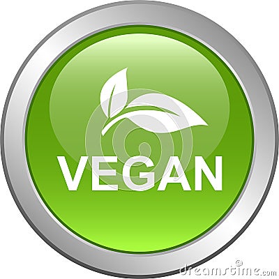 Vegan seal stamp logo Vector Illustration