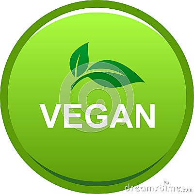 Vegan seal stamp logo Vector Illustration