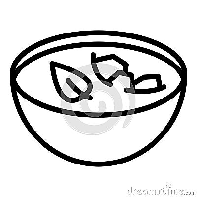 Vegan soup icon outline vector. Food cuisine Vector Illustration