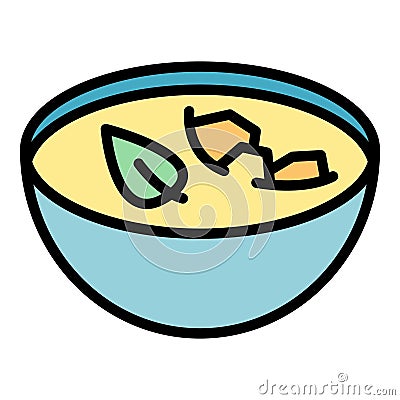 Vegan soup icon vector flat Stock Photo