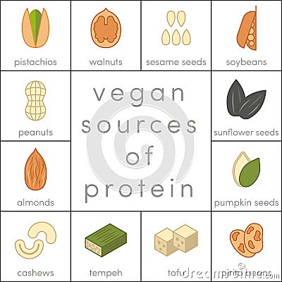 Vegan sources of protein Stock Photo