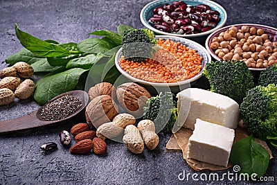 Vegan sources of protein Stock Photo