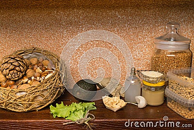 Vegan sources of protein. Healthy food concept. Stock Photo